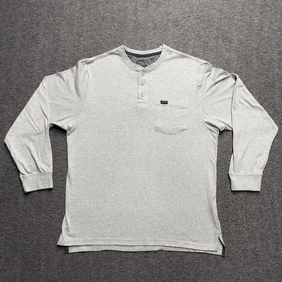 Stanley Henley Shirt Mens Large Gray Thermal Base Layer Long Sleeve Outdoor Work - Picture 1 of 7